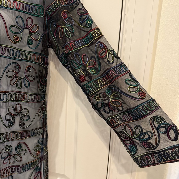 Celsa Embroidered Sheer Jacket Duster. NWOT, size Medium - Picture 3 of 7